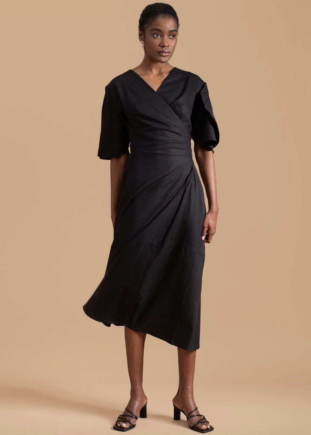 Clay Pot Sleeve Wrap Dress